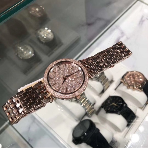 NEW MICHAEL KORS ROSE GOLD TONE+PAVE CRYSTALS DIAL,WATCH-MK3439 main image 8